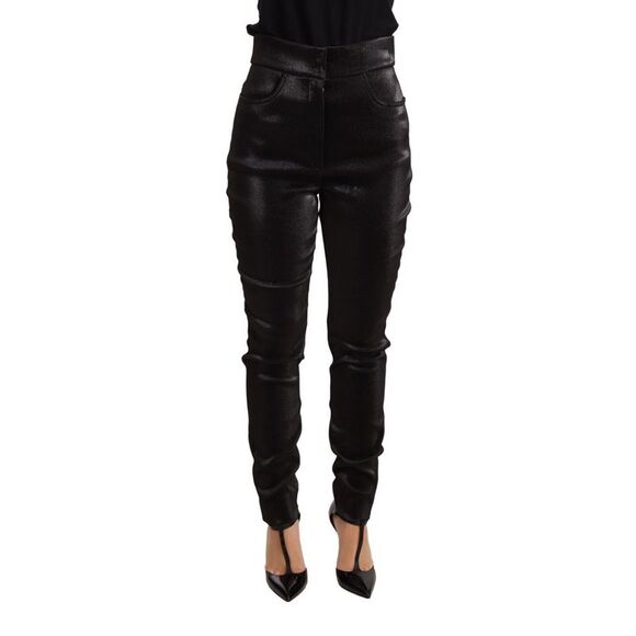 Dolce & Gabbana Dolce Gabbana Metallic Trousers PAN71900 Women Black Jeans & - Picture 1 of 4